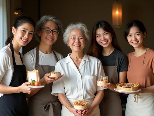 A group of students posing happily with the instructor.